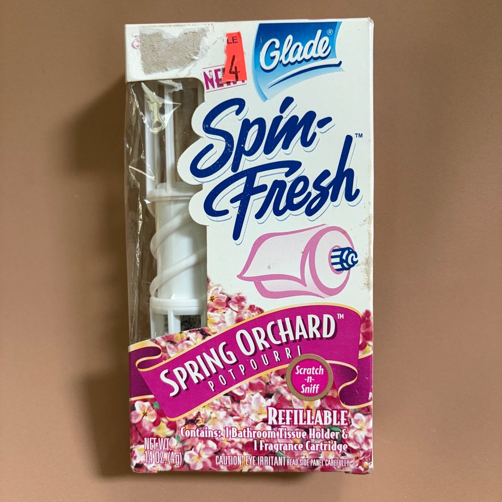 Vintage 1996 Glade Spin-Fresh Spring Orchard Bathroom Tissue Air Freshener NOS